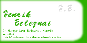 henrik beleznai business card